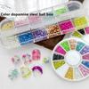 12 Grids/Box Candy Colors Nail Art Beads, Macaron Caviar Beads 3D Steel Ball For Nail Designs Decoration