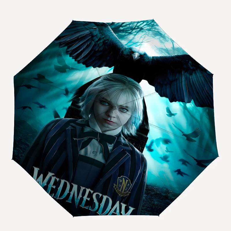 1pc Addams Family Wednesday Enid1 Umbrella, Sun Protection, And UV Shielding. It Has Eight Sturdy Ribs for Outdoor Use And Perfect Gift