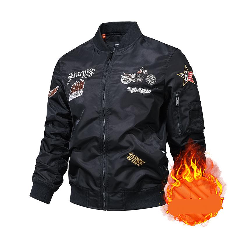 Air Force Ma-1 Pilotenjacke für Herren, schwere Industrie, bestickter Baseballuniformmantel und Werkzeugjacke aus Samt