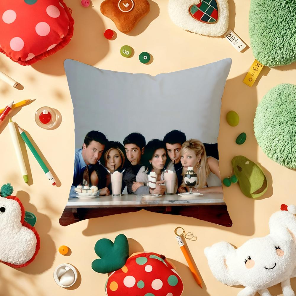 Classic TV Show FFriends Cushion Cover Plush Fabric Soft DoubleSided Printed Sofa Warm Winter Home Gift Pillow Cover