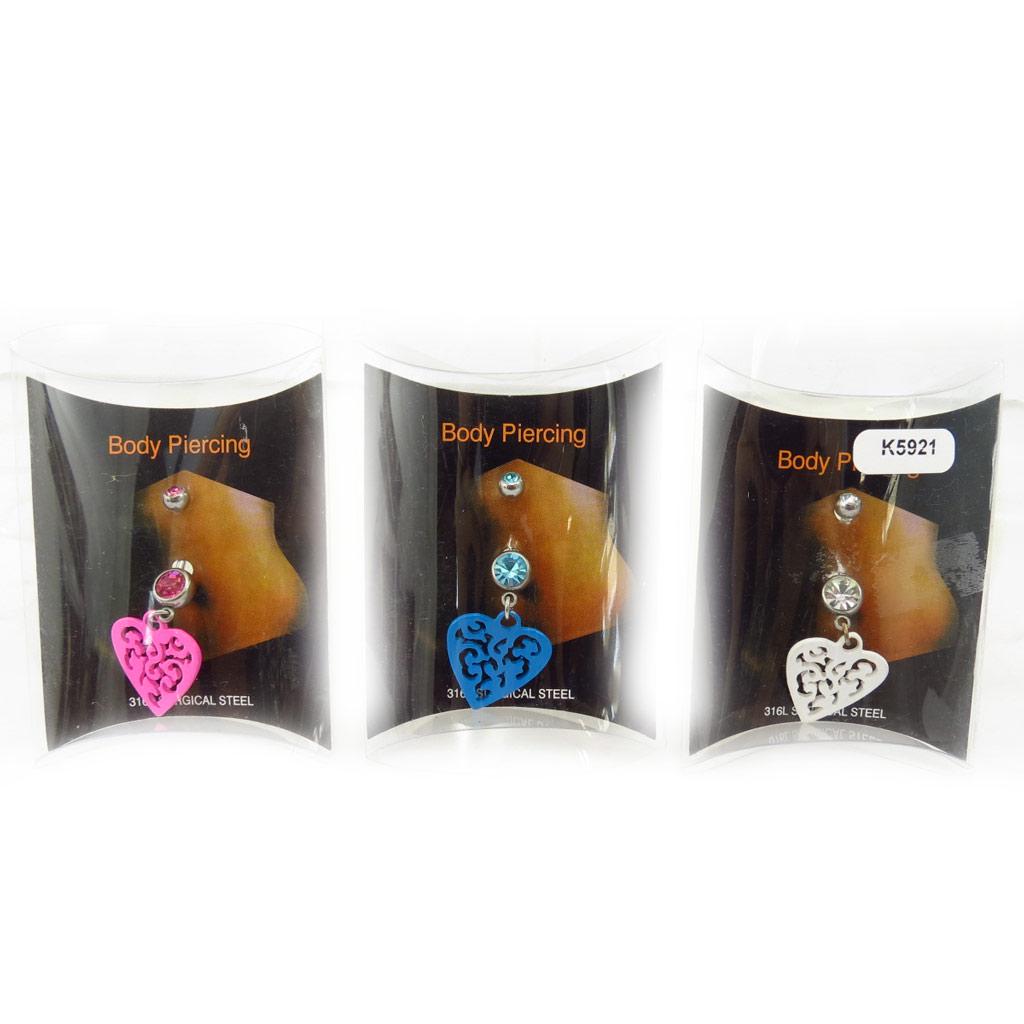 Les Trésors De Lily [K5921] - Set of 3 Body Piercings 'Love'