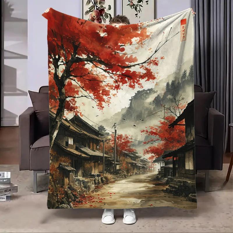 8 Größen Japanische Geisha Flussbedruckte Decke Warm Weich und Bequem Haus Reise Decke Sofa Bettwäsche Bezug Decke Kinder Geschenk