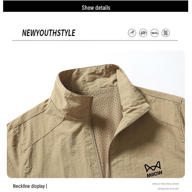 Mao Ren Men's Stand Collar Casual Work Jacket