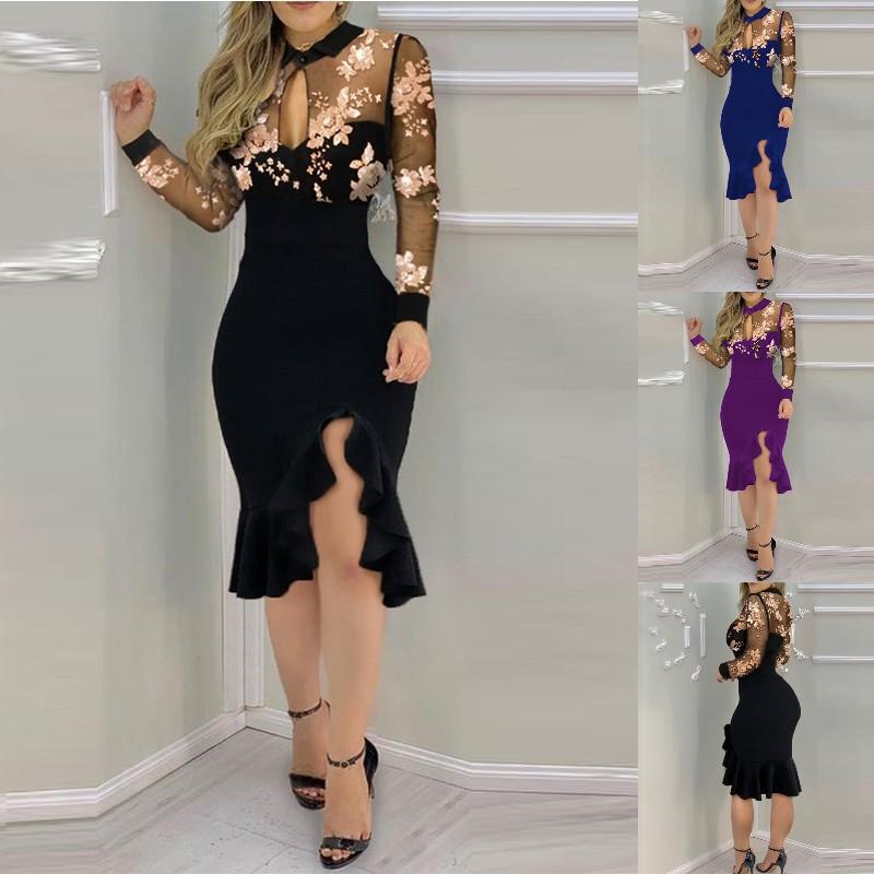 

Женское модное кружевное платье, сексуальное асимметричное вечернее платье