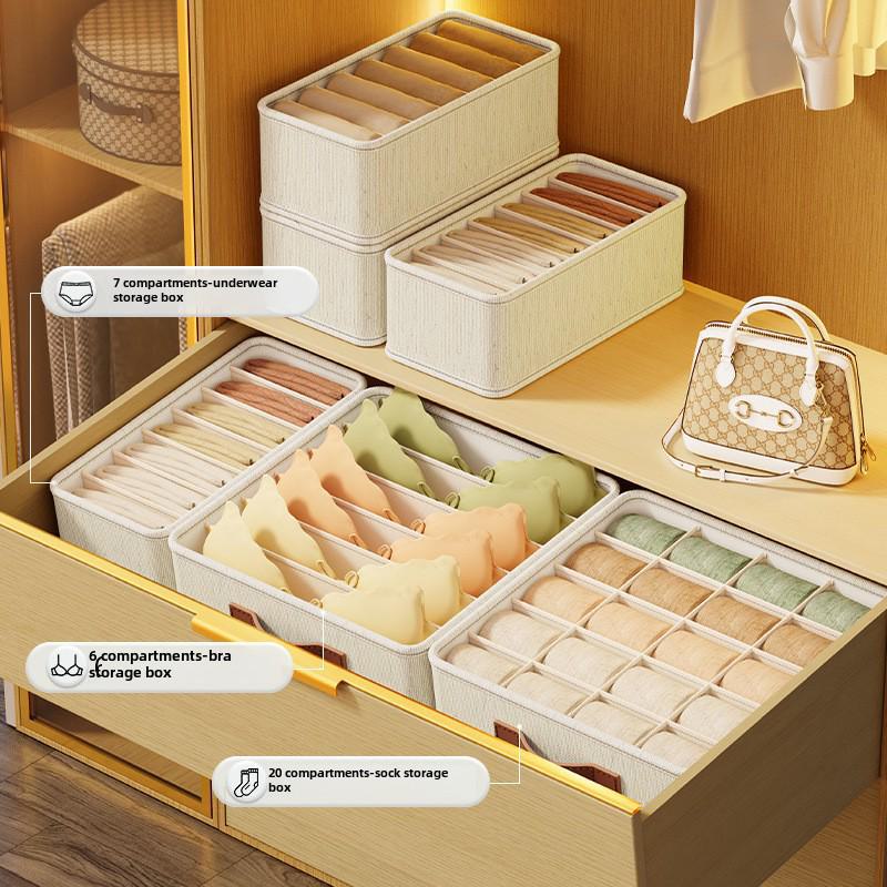 Tianshan Hemp Underwear Storage Box – Multifunctional Drawer Organizer for Bedroom, Dorm, or Wardrobe