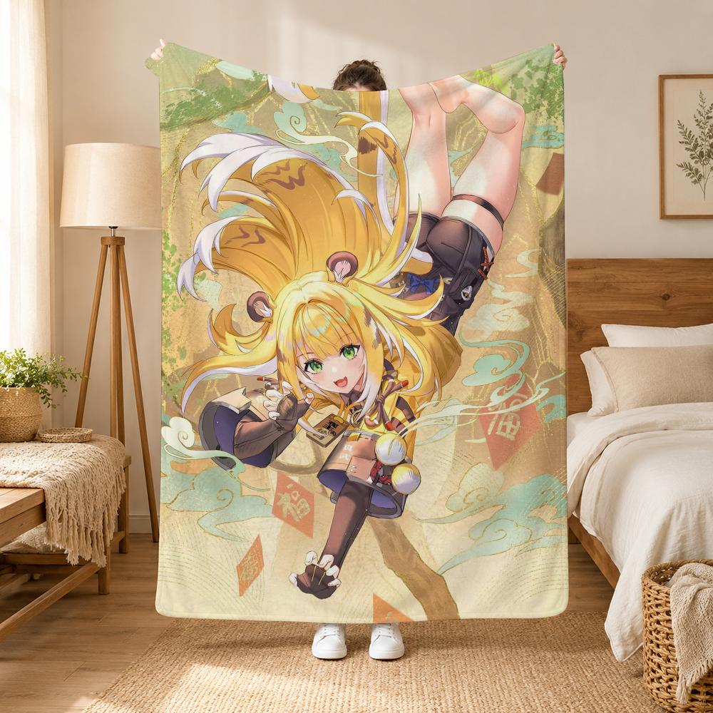 Zenless Zone Zero Game Throw 240g flannel blanket, suitable for sofas, beds, offices, exquisite gift blankets