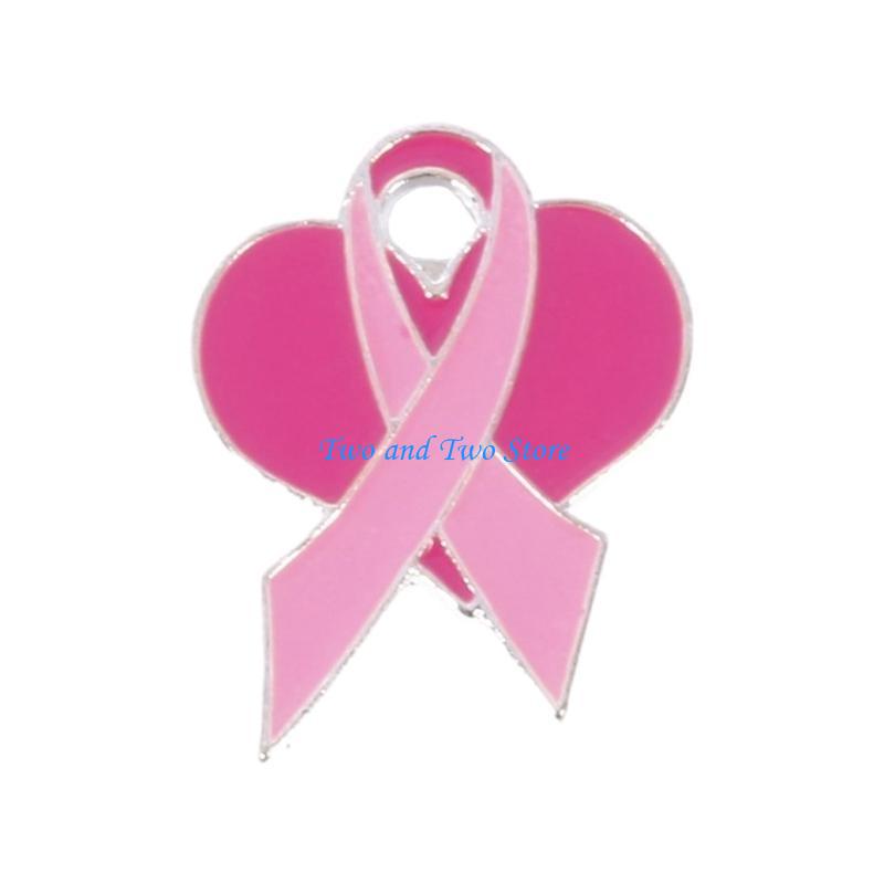 HX6F Gesundheitsbewusstsein Rosa Schleife Anstecknadel für die Feierlichkeiten zum Frauentag Legierung Reversnadel