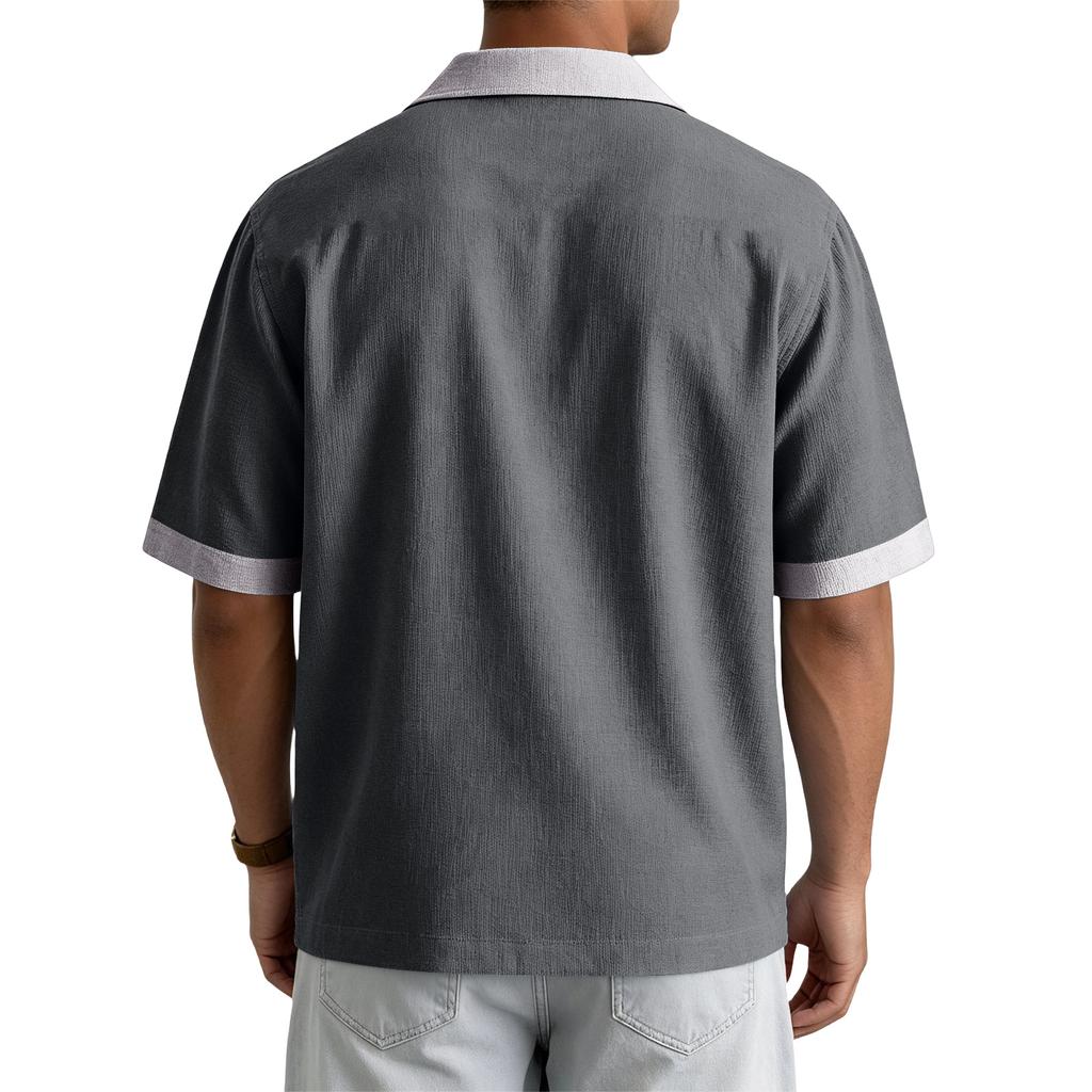 Men's Summer Casual Short Sleeve Shirt Multi Pocket Button Down Shirt Lightweight Breathable Fabric Relaxed Fit