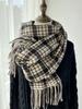 Retro Fashion Winter Women Men Knitted Scarf Headscarf Casual Preppy Plaid Tassel Scarve Lady Mujer Wrap Shawl Unisex Korean New