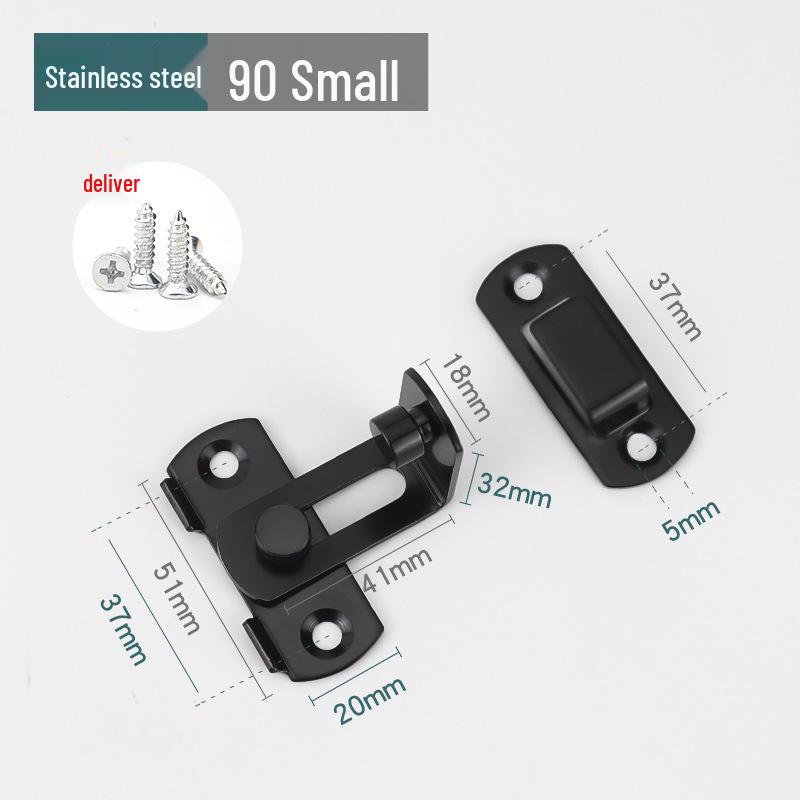 Black Stainless Steel Anti-Theft Sliding Door Lock Latch for Wooden Doors