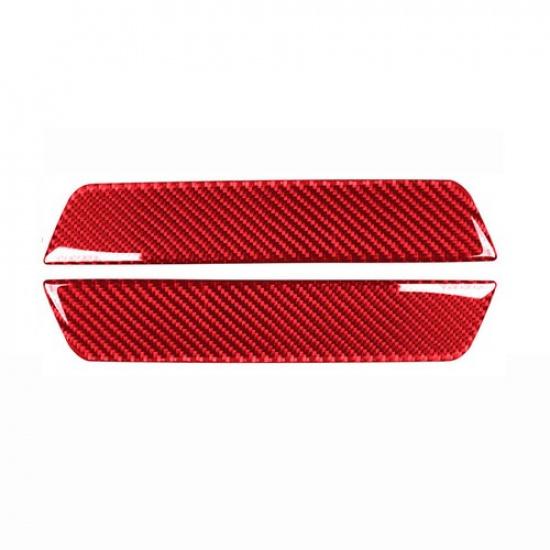 Red Carbon Fiber Car Rear Door Sill Panel Decoration For Tesla Model 3 Y 2017-22