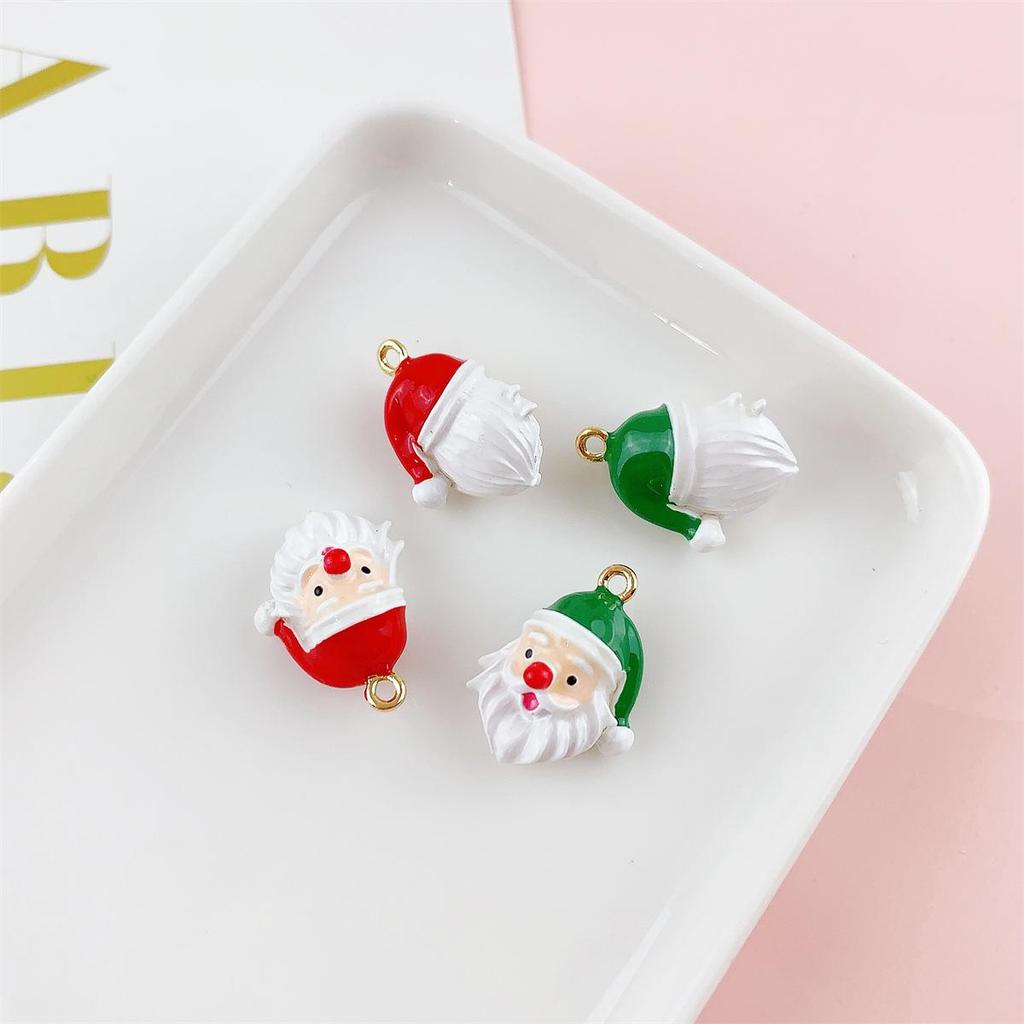 Three-Dimensional Colorful Santa Claus Pendant for DIY Jewelry