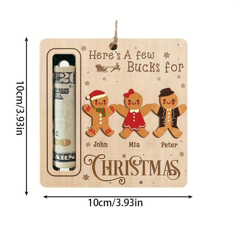 Christmas Wooden Money Holder Ornament Cute Xmas Tree Decoration Holiday Party