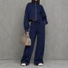 Women's Zip-Up Hoodie and High Waist Wide Leg Pants Set Casual Loungewear Tracksuit
