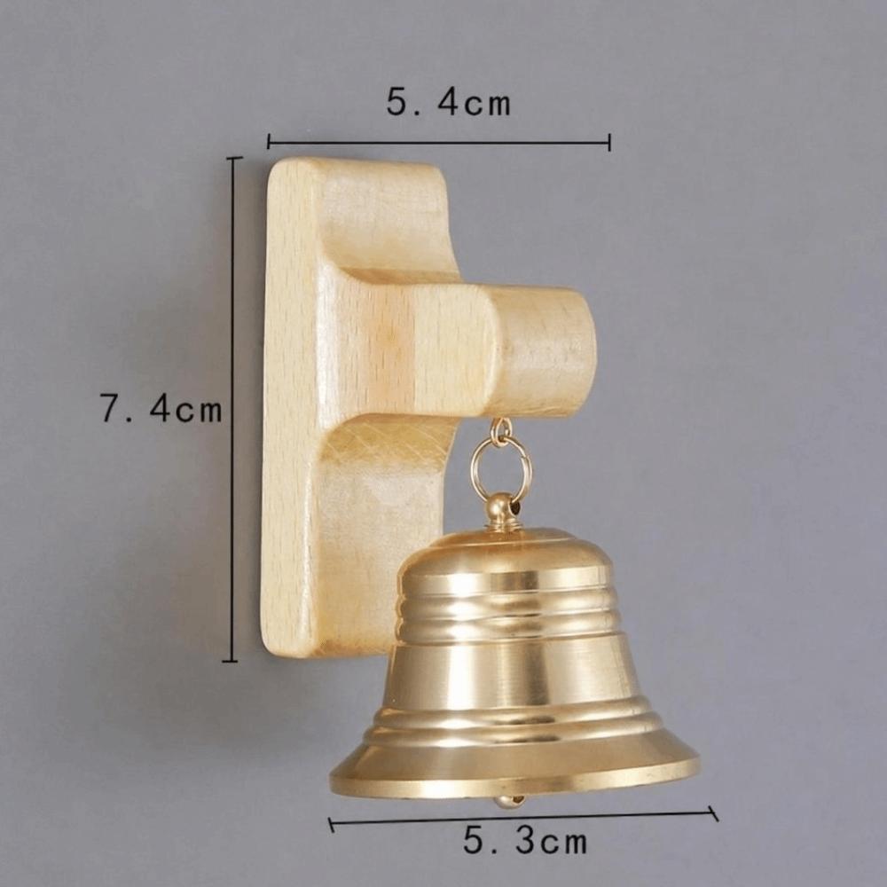 Wall Mount Magnetic Doorbell Wooden Base Wind Chime Clear Sound Brass Bell Entry Reminder