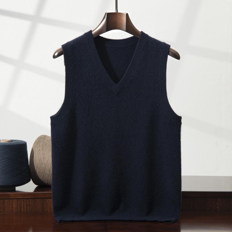 Klassiek Heren Kasjmier V-hals Mouwloos Vest voor Herfst/Winter
