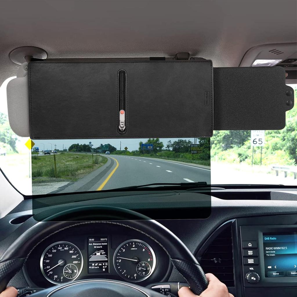 Polarized Sun Visor Extender For Car With Zipper Slider Upgraded Uv400 Car Sun Visor Extension Pc Lens Side Sunshade Auto Accessories