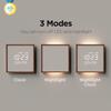 mooas Wooden Frame Backlit Nightlight LED Wall 3 Usage Selectable Can be Installed in 2 Wall Multifunctional LED Alarm Hour Remote 4 Levels of