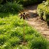 Artistic Outdoor Stake Vintage Rusty Cornflower Ground Stake 24 Inch Metal Wire Art Rustic Garden Decoration Decor Sculptures for Lawns Yard