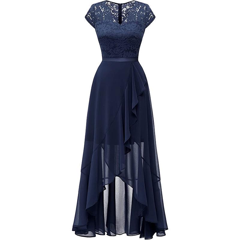 Elegant V-Neck Sleeveless Lace Mesh Party Dress