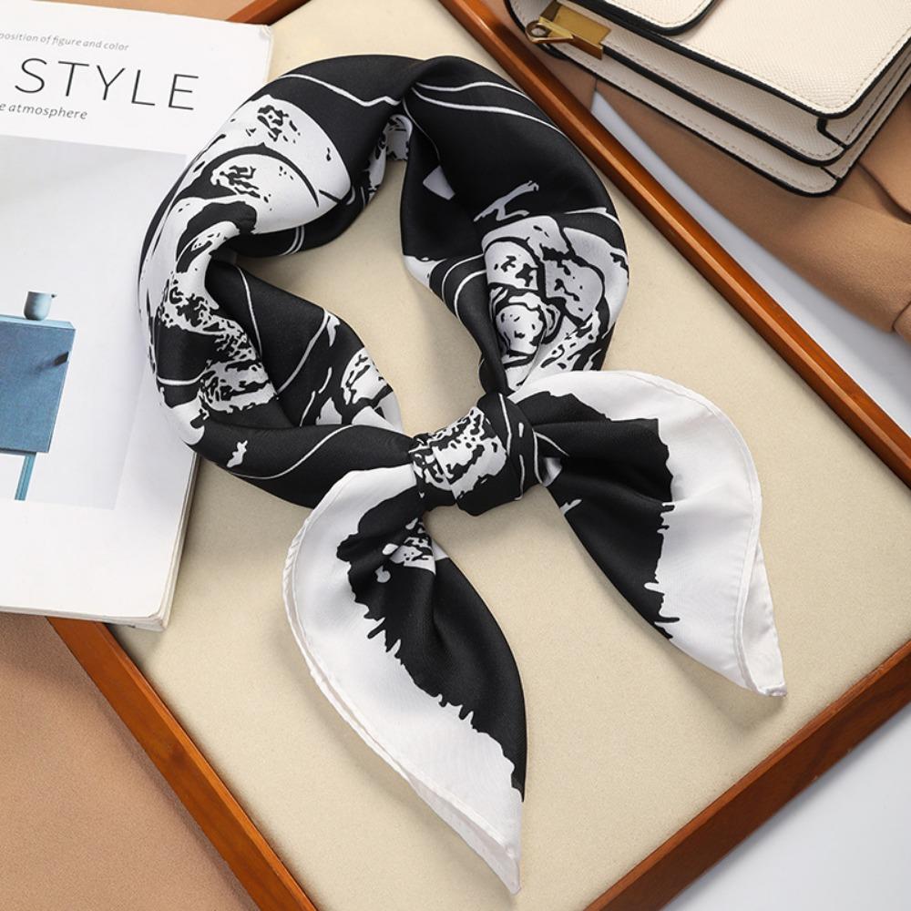 Square Hair Scarf Double Sides Neckerchief Fashion Silk Scarf  Gift