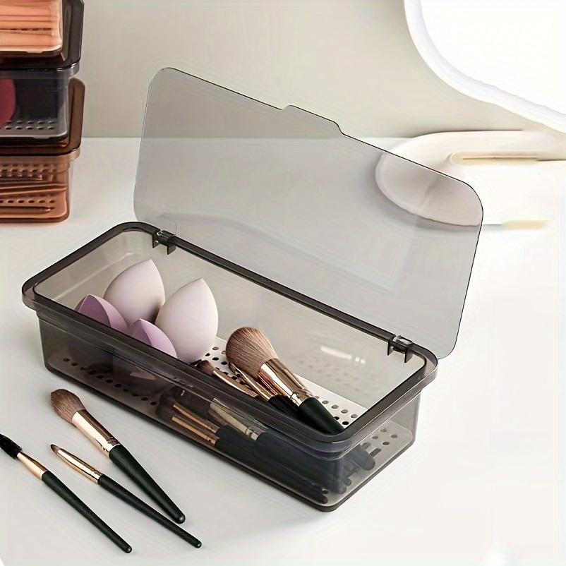 Chopstick Box with Cover Dust-Proof & Drainable Plastic Utensil Organizer Tension-Mounted Kitchen Storage for Countertop