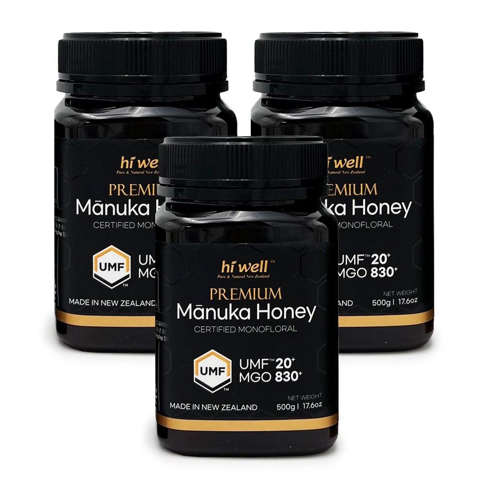 Hiwell New Zealand Premium Manuka Honey UMF20+ MGO830+ 3 pcs 500g