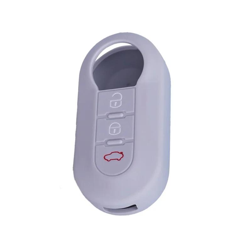 3 Buttons Silicone Car Key Case Cover For Fiat 500 Flip Folding Remote Key Shell For Fiat Punto Panda Car Accessories