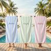 Personalized Striped Beach Towel Custom Name/Logo Oversized Microfiber Towel Summer Party Gift for Beach Swimming Bath Sports