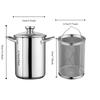 304 Stainless Steel Tempura Fryer Visible Lid Stew Pot Kitchen Cookware Oil Frying Pot  Dormitory