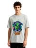 Mens Alien Gamer Ufo Graphic Tshirt Retro Space Print Casual Short Sleeve White Cotton Tee