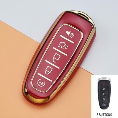 5 Button Car Remote Key Cover Shell Fob Case for Ford Edge Escape Expedition Explorer Focus Taurus Flex C-MAX Keychain Protector