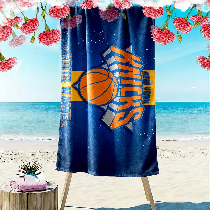 New York Knicks Print Beach Towel, Large Soft Quick Dry Towel for Beach Camping Swimming