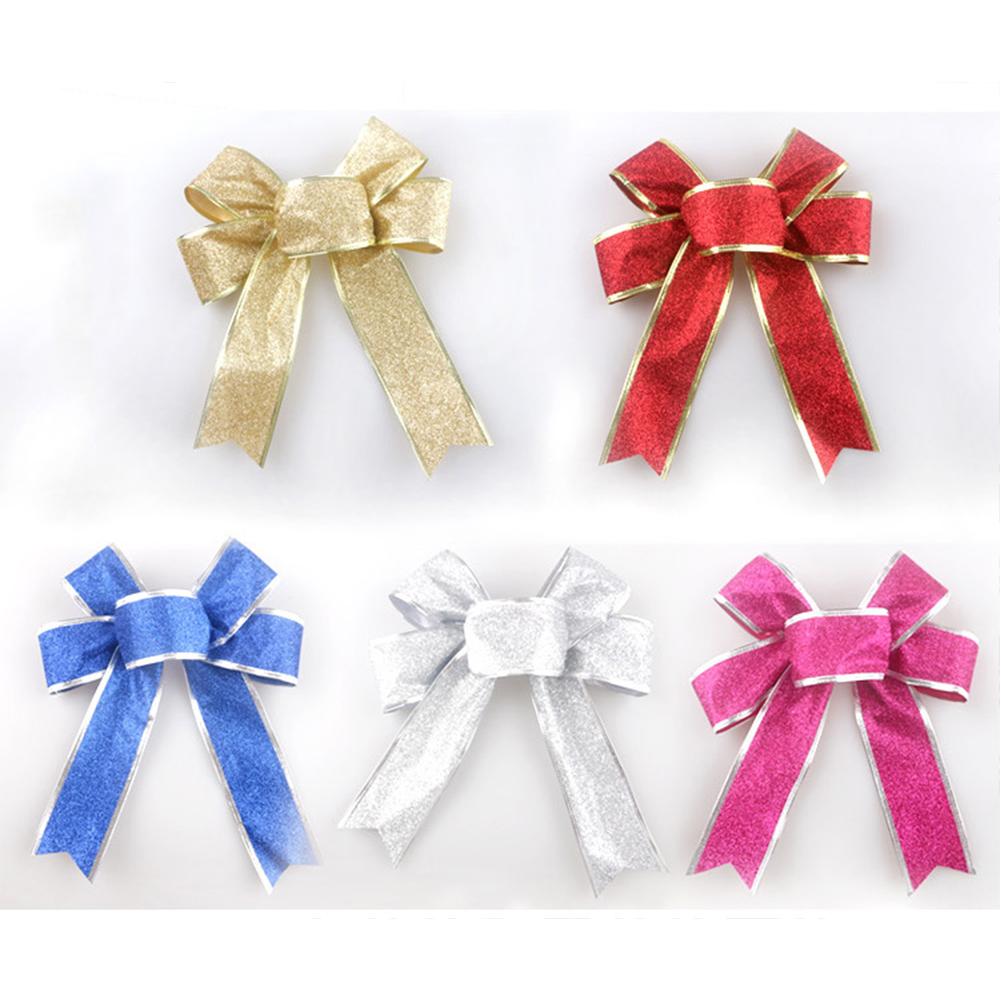 Kolip Bowknot 5 Colors Glittering Powder Bow Christmas Tree Party Gift Christmas Decorations