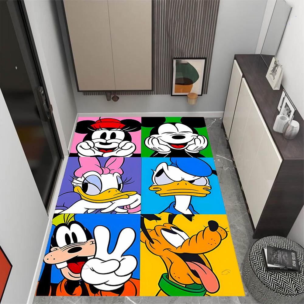 Classic Disney Characters Disney Cartoon Theme Anti-Slip Rug - Polyester, Home Decor, Suitable for Bedrooms, Living Rooms, Doorways, and Studios