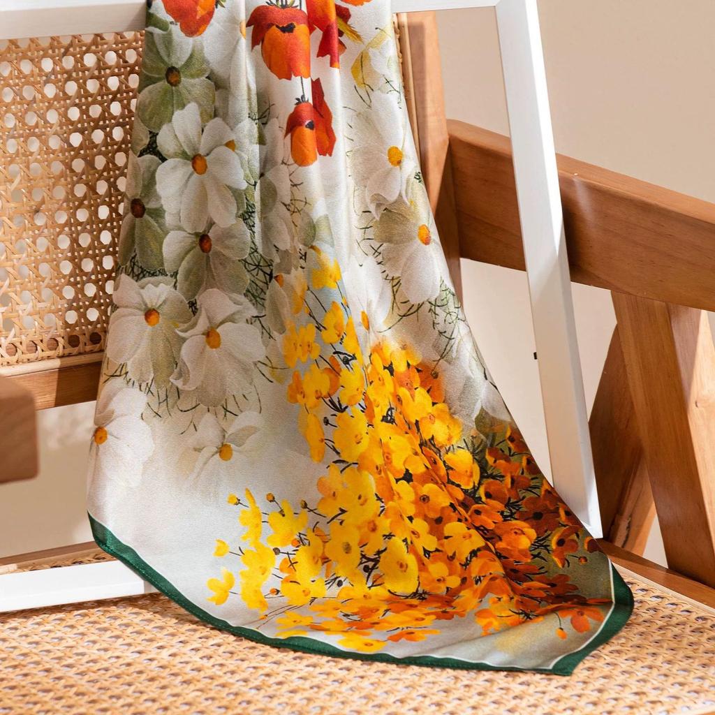 100% mulberry silk new retro polka dot printed silk scarf shawl sunscreen