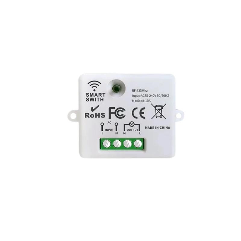 433MHz 110V 220V Wireless Remote Control Light Switch 10A Mini RF Relay Module 100 Meters Transmitter For Led Lamp Fan ON OFF