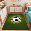"Soccer World Art on Green Background" Patterned carpet, suitable as a non slip play mat for the living room and bedroom sofa