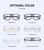 Stylish Anti-Blue Light Glasses: Women's Simple Korean TR90 Double Bridge with Myopia Prescription