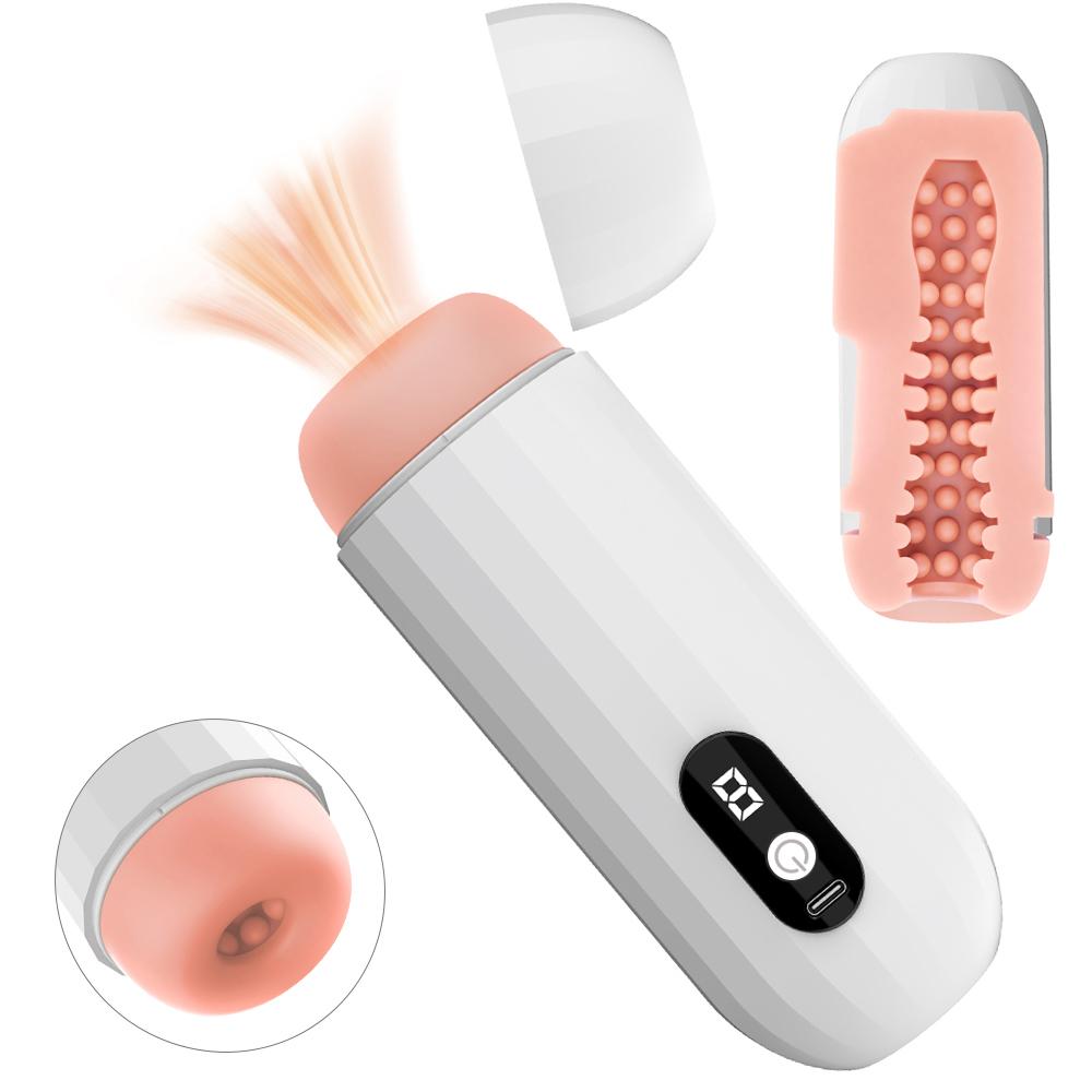 Male Stroker Double Ended Masturbation Cup Pocket Pussy Vibrator Lifelike Vaginal  Mouth Tongue Blowjob Adult Sex Toys for Man