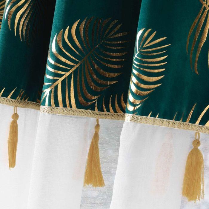 Voilage À Oeillets 140 X 240 Cm + Bande Velours Sabaly