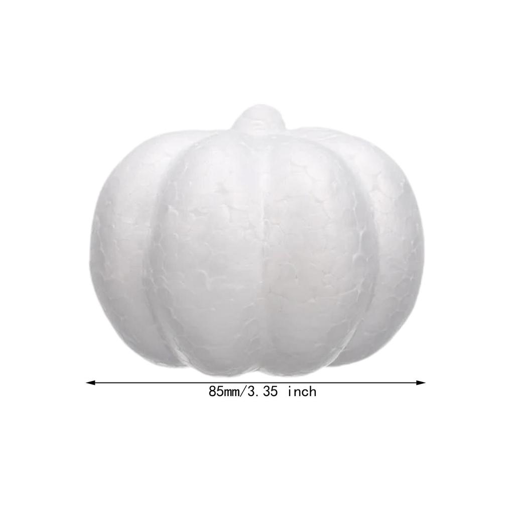 20Pcs White Foam Pumpkins Polystyrene Props Kids Gift Artificial Fake DIY Arts