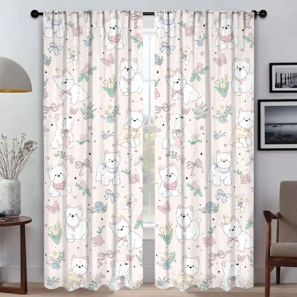 

Kawaii Animal Modern Living Room Шторы для камеры Home Interior Шторы 2 шт. Затемняющие шторы Тюль для спальни Шторы W50xH70cmx2pcs-CL