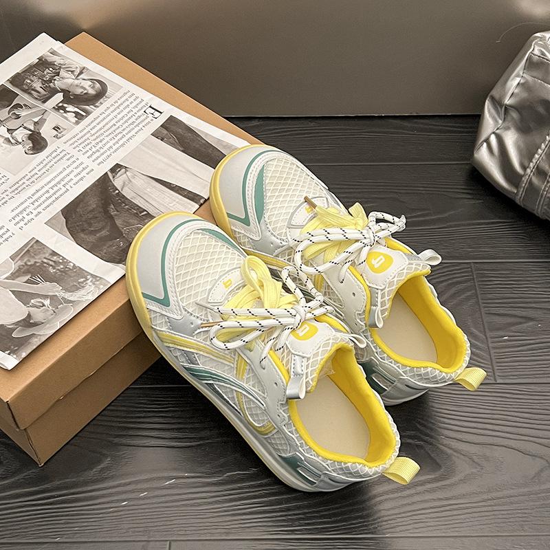 Summer Breathable Mary Jane Shoes Hollow Mesh Fashion Retro Board Shoes Sports and Leisure Girls Shoes