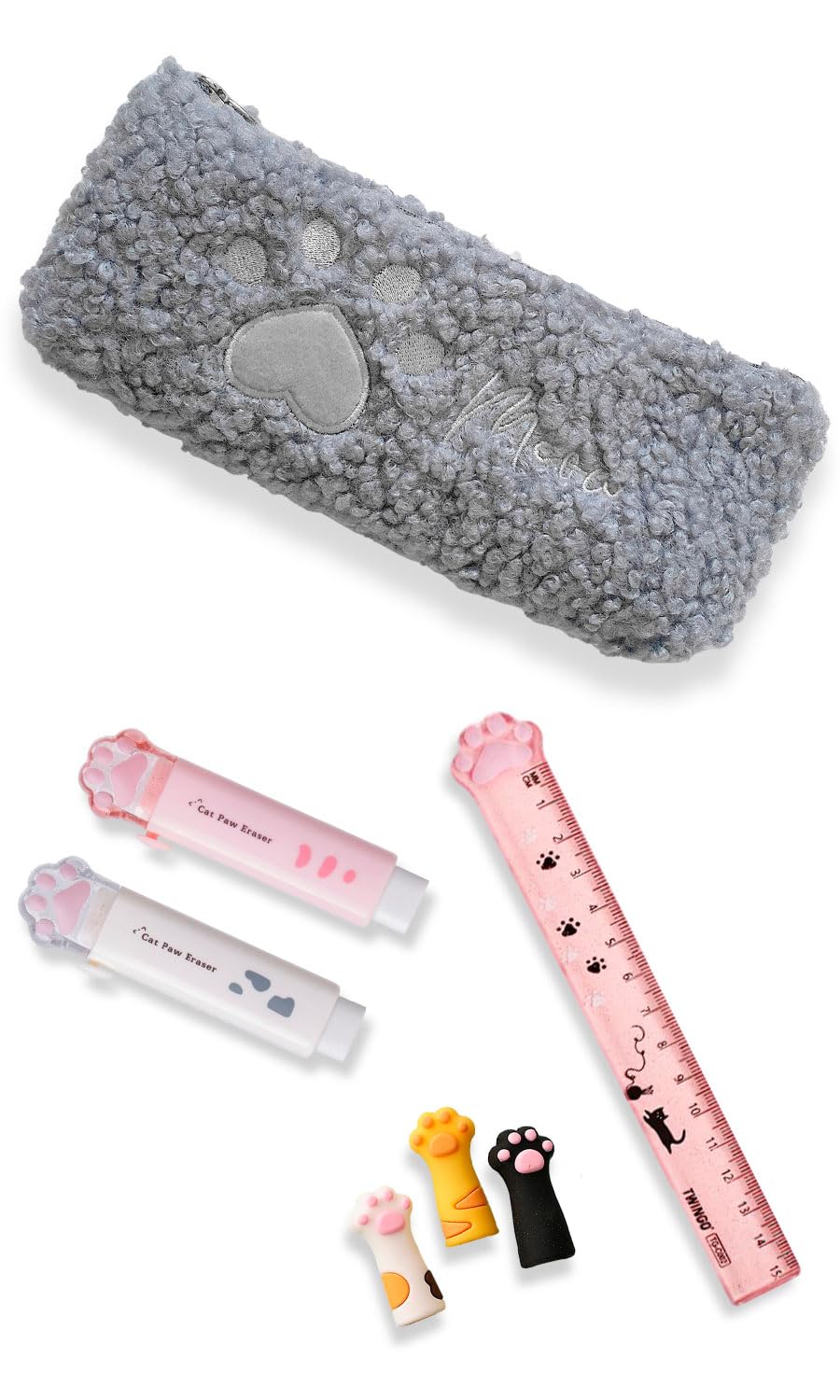 

Village A perfect gift for elementary school Stationery perfect for Includes a paw print pencil case and pencil case set River girls. set, girls. серый