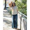 Women's Washed Air Layer Lace-Spliced Short Sleeve T-Shirt