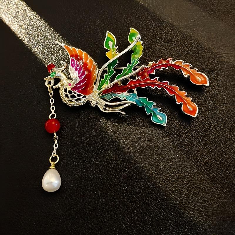 Модна емальована кольорова фенікс Високоякісна ретро-антикварна Високоякісна брошка-аксесуар проти вицвітання