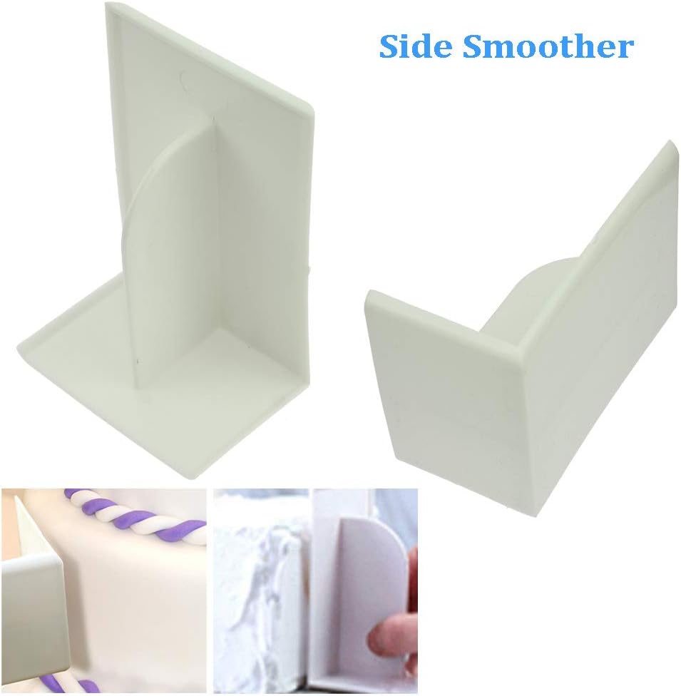 DIY Fondant Cake Corner Flattener Right Angle Rounded Corner Wide Angle with Handle Plastic Scraper Cream Flattener Cake Decor