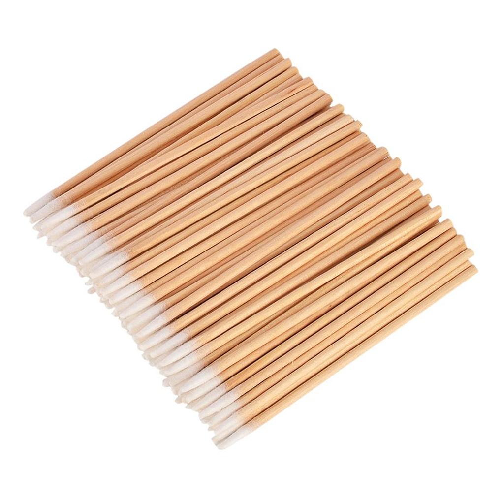 

100 Pieces Pointed Cotton Swab Portable Eyebrow Eye Shadow Cleaning Sticks Indoor Household Bathroom Hotel Tools Accessories