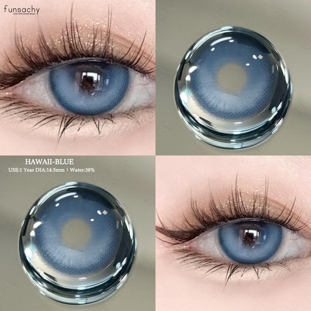 FUNSACHY 1pair Colored Contacts Lenses Fashion Blue Lense Brown Contact Colorful High Quality Lenses Makeup Contact Lens Yearly